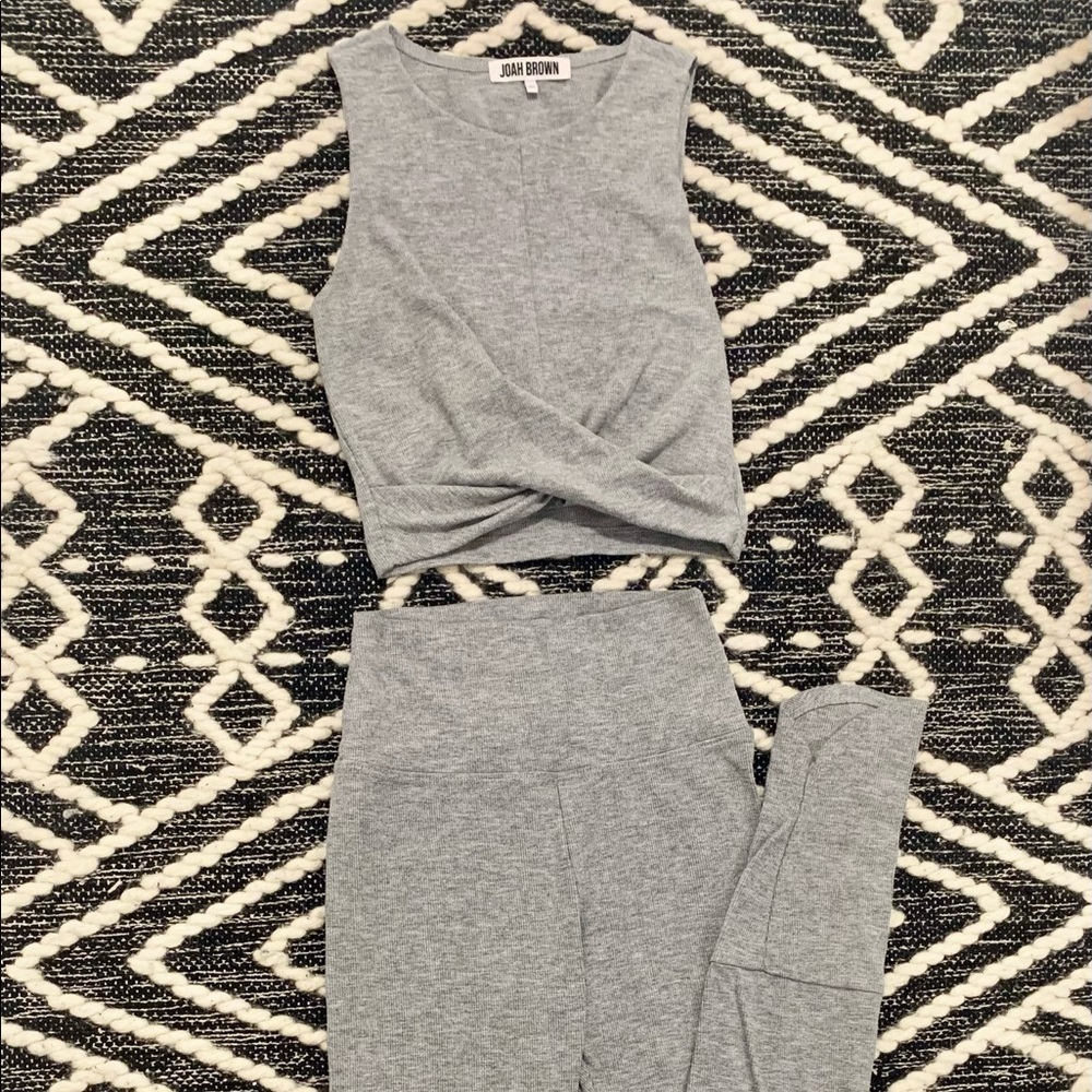 Josh Brown matching legging and crop tank set